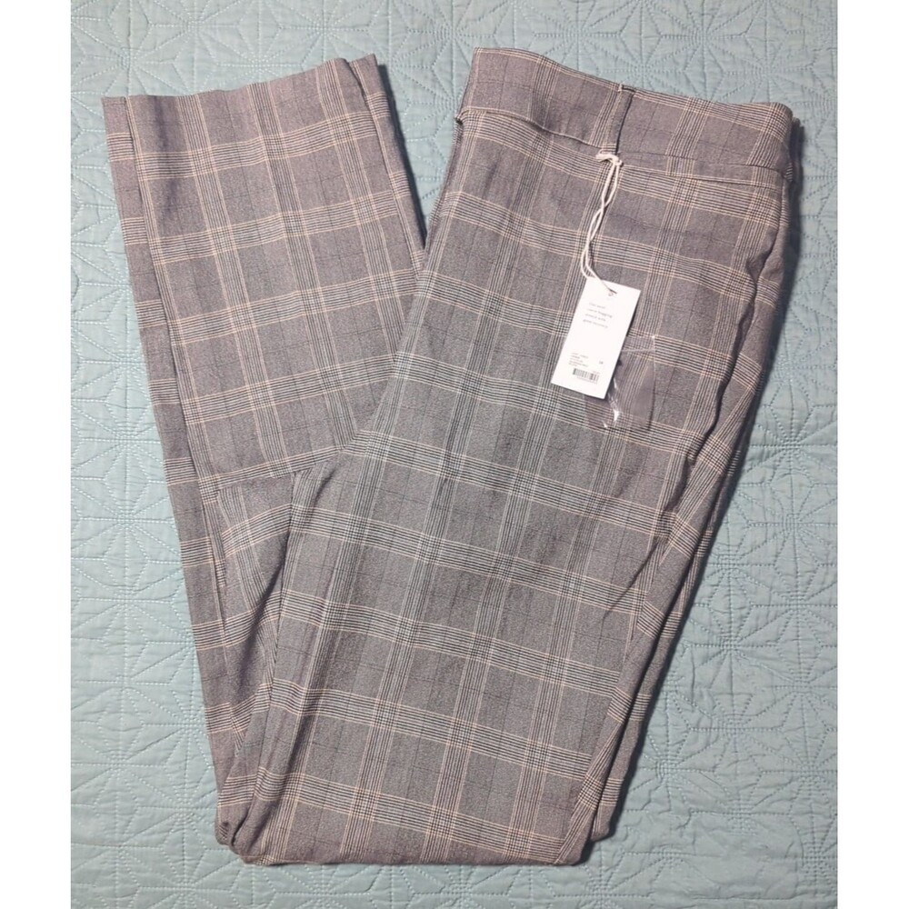 Lane Bryant Power Pockets High-Rise Sexy Stretch Straight Pant Plaid Sz 18R NWT